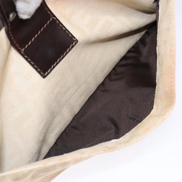 FENDI Zucca Canvas Mamma Baguette Shoulder Bag Beige Silver Auth ep10694 - Picture 13 of 16